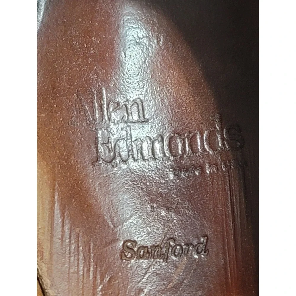 Allen Edmonds Mens Sanford 5277 Burgundy‎ Brogue Dress Cap Toe Shoes Size 12 A